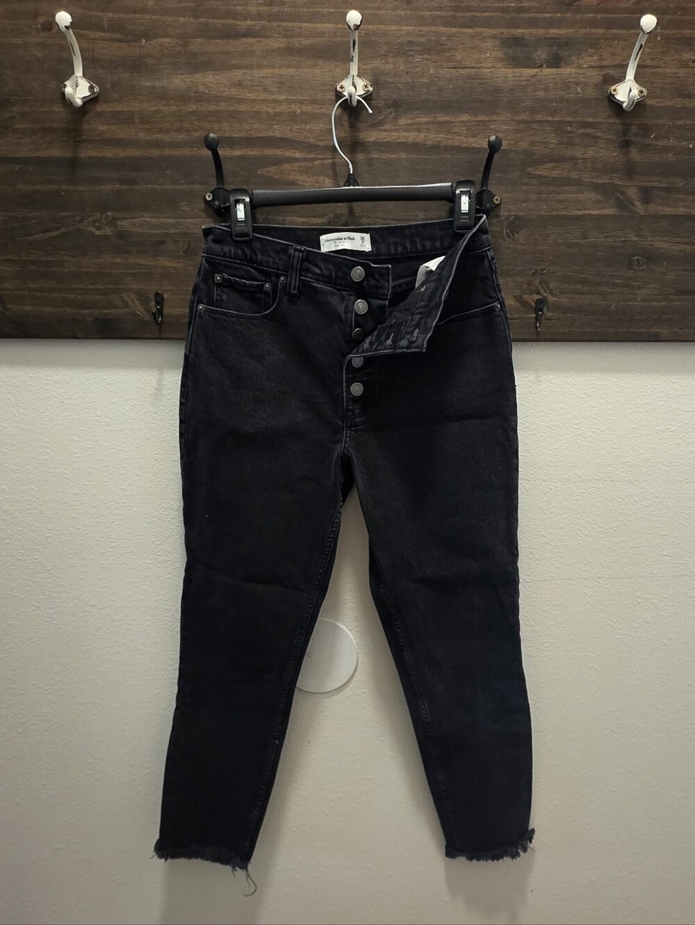 Abercrombie & Fitch Women's Black Button-Fly Skinny Jeans